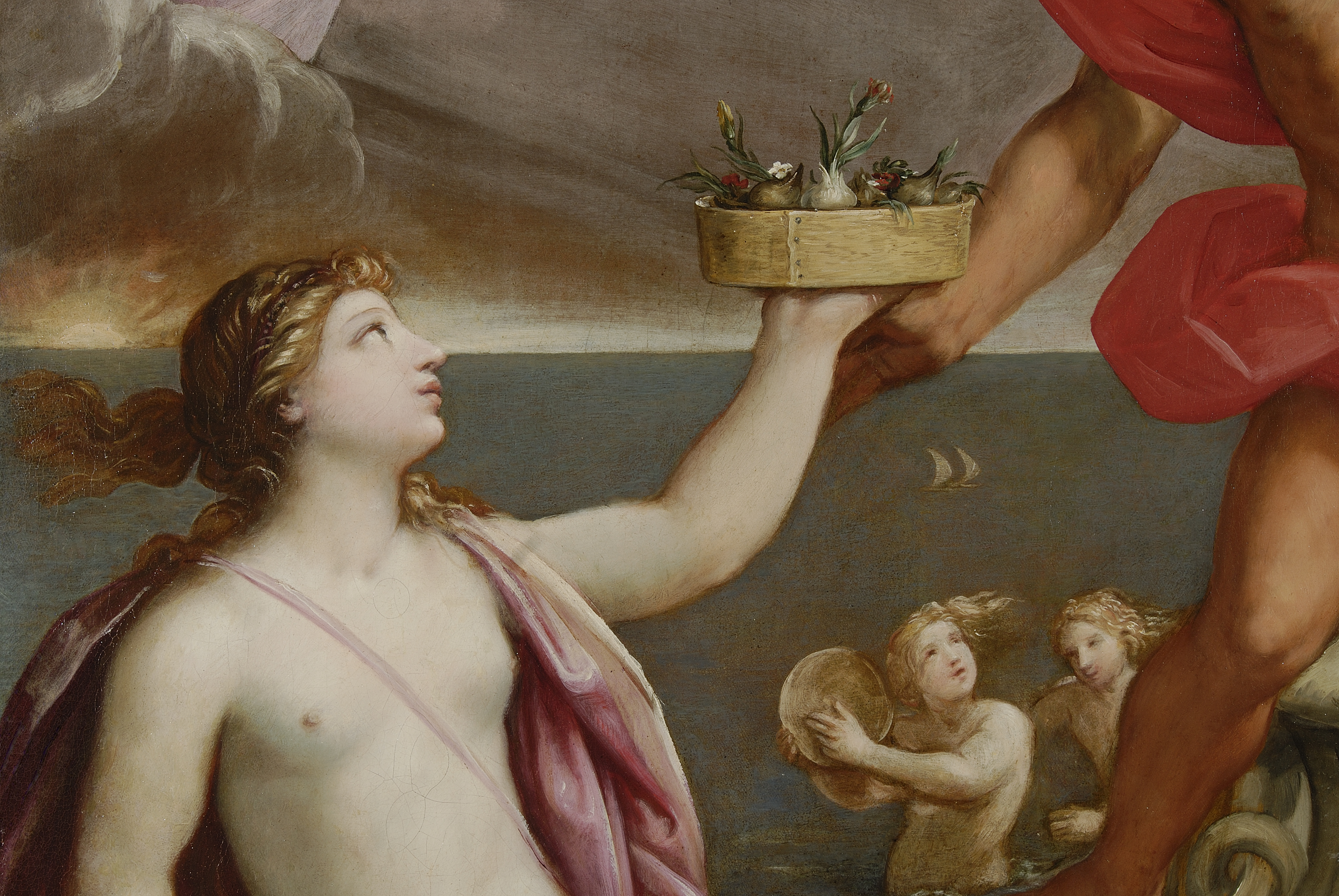 immagine della mostra Giovanni Andrea Sirani. La Terra dona a Nettuno i bulbi di tulipano.