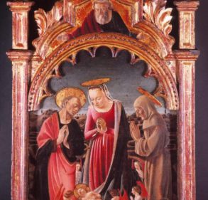 L’Adorazione del Bambino con San Bernardino – Il Padre Eterno benedicente