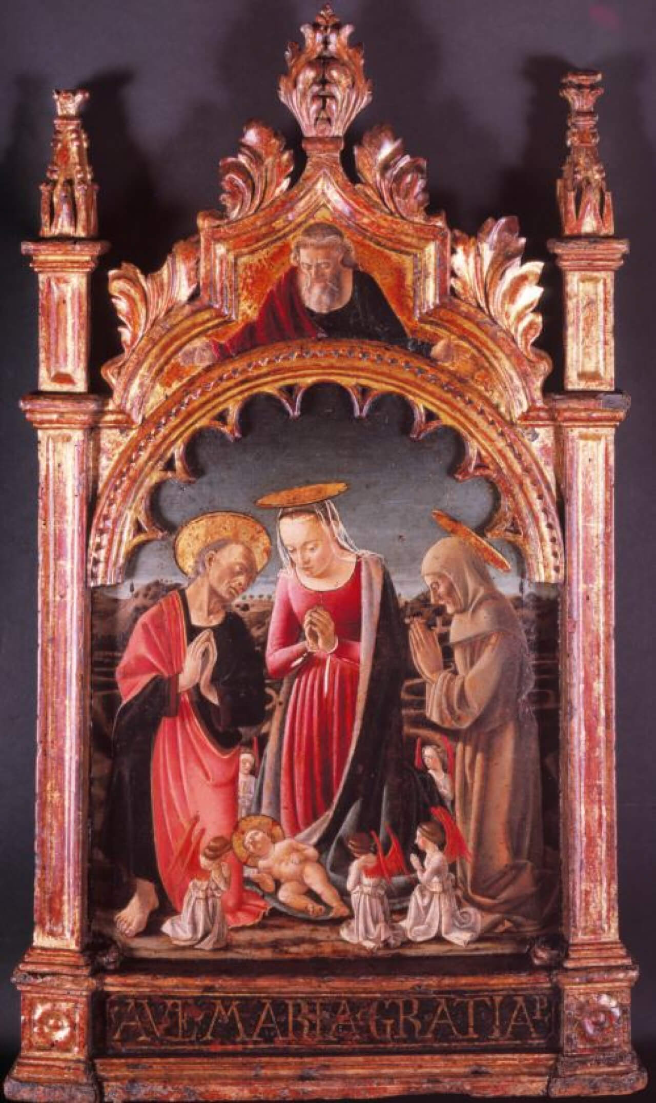 L’Adorazione del Bambino con San Bernardino – Il Padre Eterno benedicente