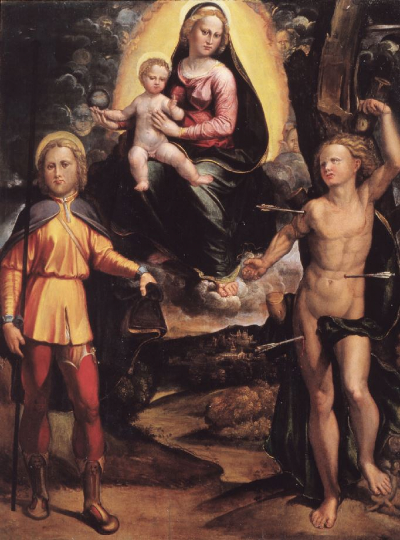 La Madonna col Bambino in gloria e i Santi Sebastiano e Rocco