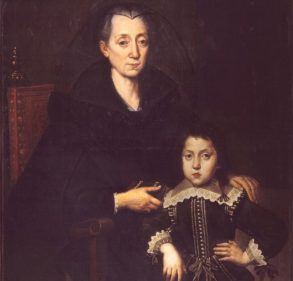 Ritratto di anziana gentildonna con bambino