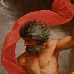 Giovanni Andrea Sirani. La Terra dona a Nettuno i bulbi di tulipano.